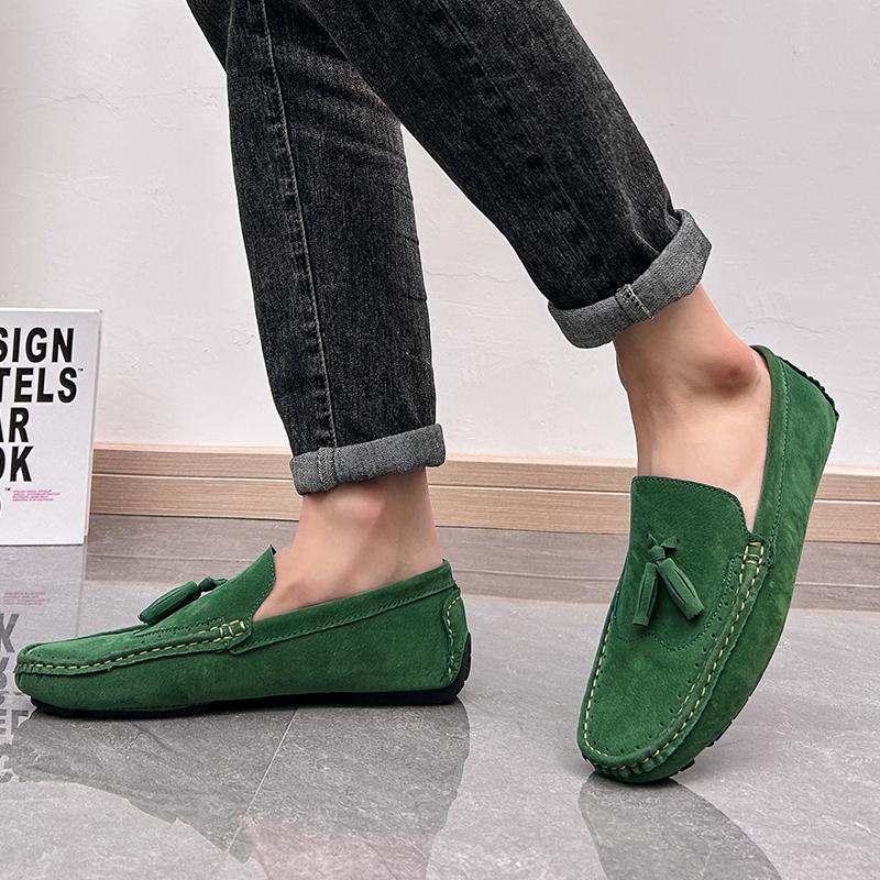 Suede Men Casual Shoes Luxury Brand Mens Loafers Comfort Breathable Slip-on Leather Driving Shoes Lazy Shoes Moccasins