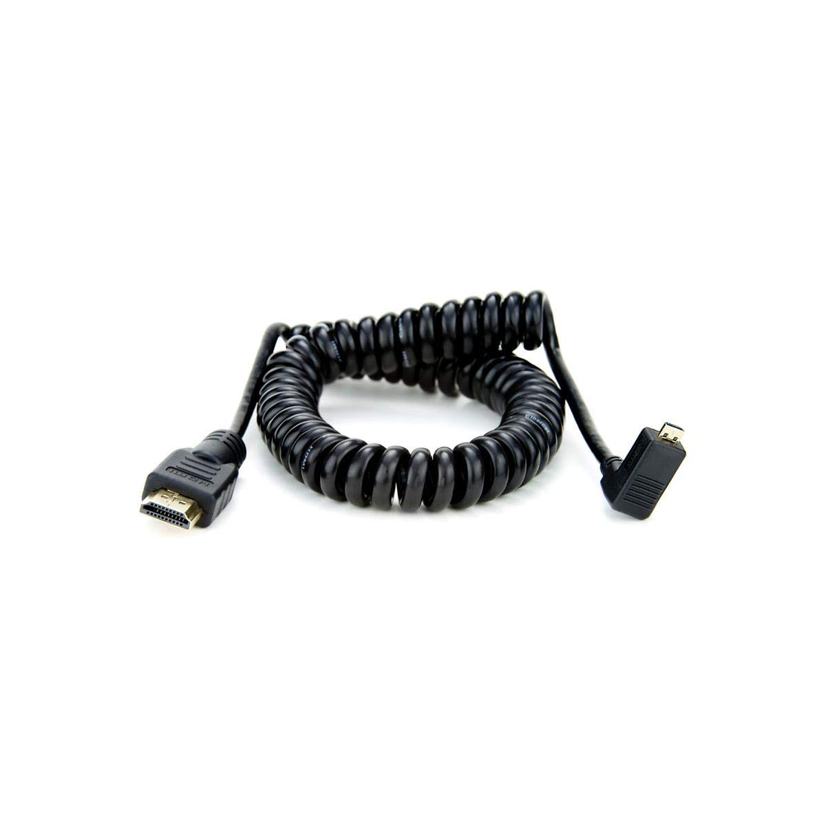 

ATOMOS Micro to Full HDMI 50cm Extension ATOMCAB013 L-Shaped Cable, Coiled, (65cm Available), чёрный