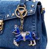 1PC Cute Souvenirs Brightly Convenient Zinc Alloy Backpacks Horse Keychain Practicality Rhinestone Gift Decorative Handbags