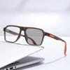 Men's Business Photochromic Myopia Glasses Fashionable Square Spring Foot Anti Slip and Anti Blue Light Glasses Diopter To -4.0