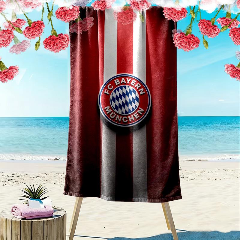 Asciugamano da Spiaggia con Stampa FC Bayern Monaco, Asciugamano Grande Morbido Asciugatura Rapida per Spiaggia Campeggio Nuoto