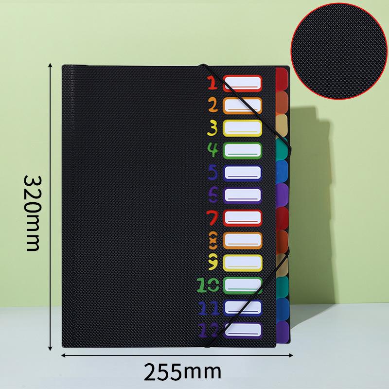 A4 Rainbow Loose-Leaf Binder Folder for Test Paper and Contract Storage