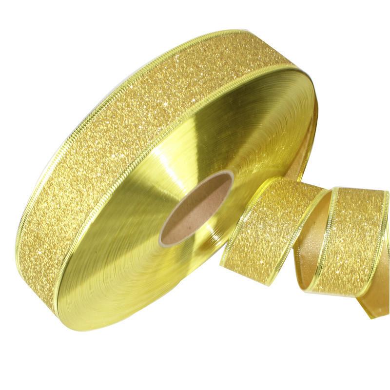 Elegant 2 Meter Colorful Glitter Ribbon For Indoor Christmas Tree And Holiday Decor