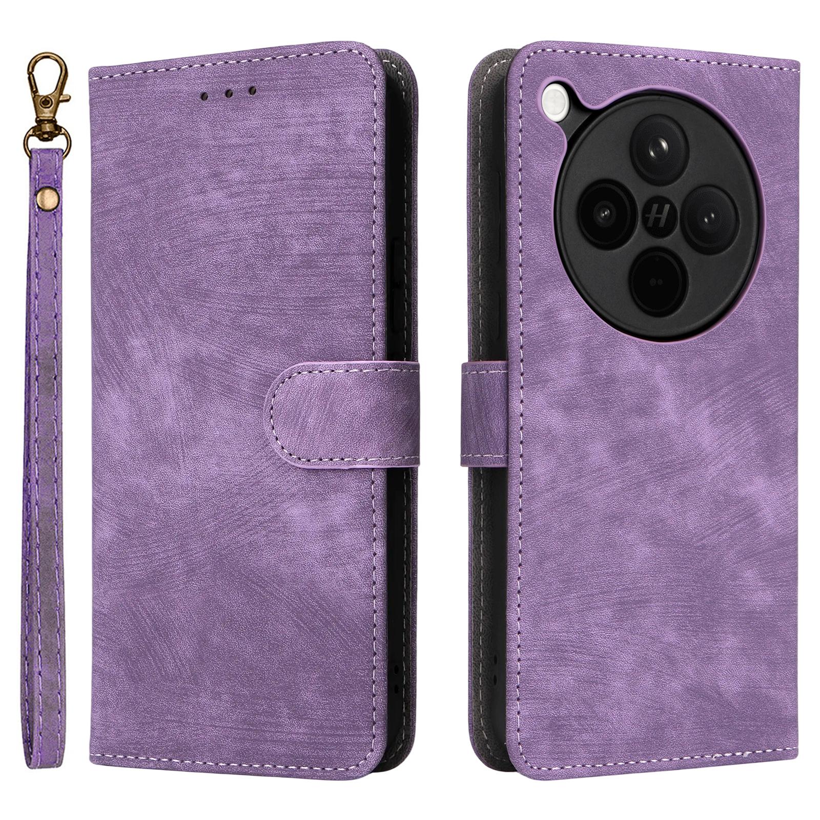 

For Oppo Find X8s+ 5G Case Wallet RFID Blocking PU Leather Phone Cover Stand with Strap Purple
