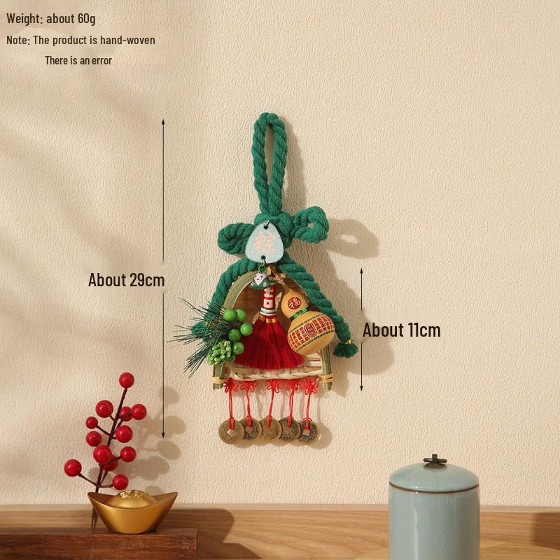 2026 Dragon Boat Festival Mugwort Fan Pendant & Indoor Sachet Bells for Door Handle and Decoration