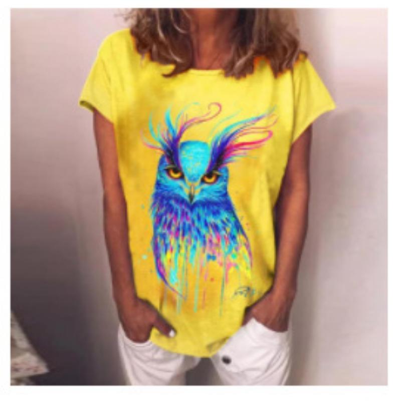 Summer Round Neck 3D Animal Print Top Fashionable Casual Short Sleeved Women's T-shirts