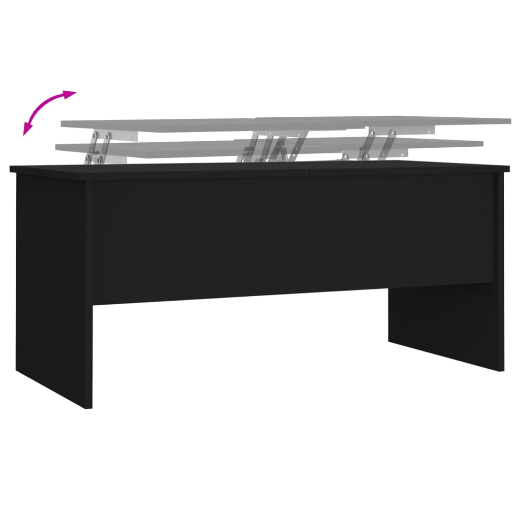  Coffee Table, Black 102x50.5x46.5 Cm, Wood-based Material