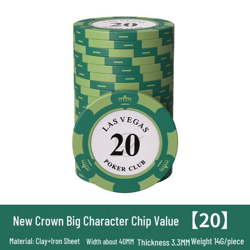 Dual-Color Crown Mahjong and Poker Chip Set for Card Rooms