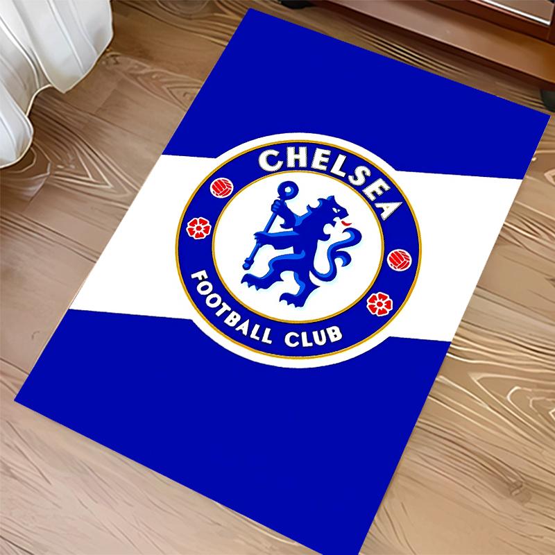 1pc Chelsea FC logo Print Area Rug - Soft,Washable Non-Slip Indoor Mat for Office Chairs,Living Room,Home Office Decorative Rug