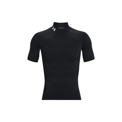 Solid Color High Neck Compression Short Sleeve T-Shirt Men Tops Black 1372586-001