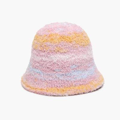 Rainbow Poggle Dumble Fur Trimming Wool Hat