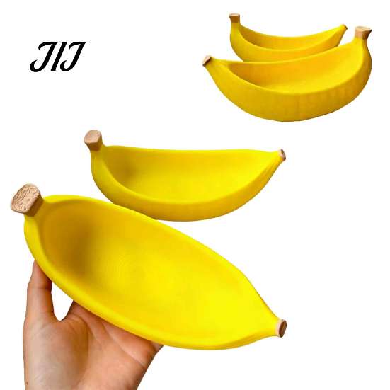 Novelty Gift for Housewarming 3D Printed Banana Storage Tray, Creative Desktop Organizer Keys Jewelry, Decorative Small Items Fruit Shaped Bowl