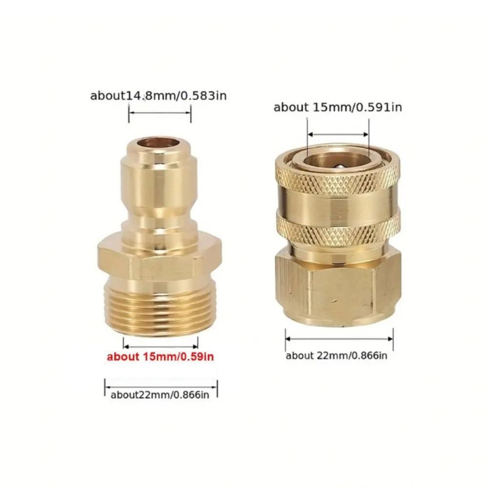 14/15mm Adapter Quick Connect Kits High Pressure Pipe Joint Hose Coupler  Pressure Washer