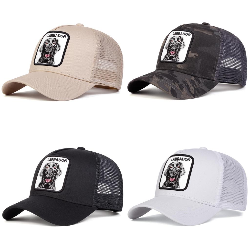 Cotton Mesh Baseball Cap With Embroidered Animal Designs For Outdoor Sports