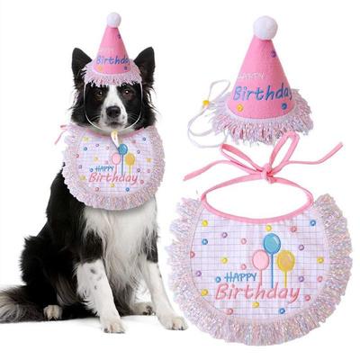 Haustierliebe Weicher Ballon Geburtstag Feuchttuch für Hundeparty Schürze für Hund Kleiner Hund Zungenabdeckung Großer Hund Geburtstagshut