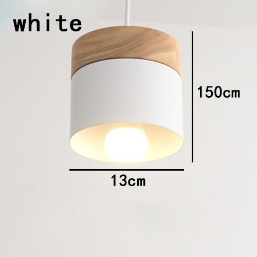 Nordic Simple Подвесной светильник Vintage Macaron Iron Wood Подвесной светильник Для спальни Дома Кафе Ресторана Другие спальни Подвесной светильник Without bulb белый