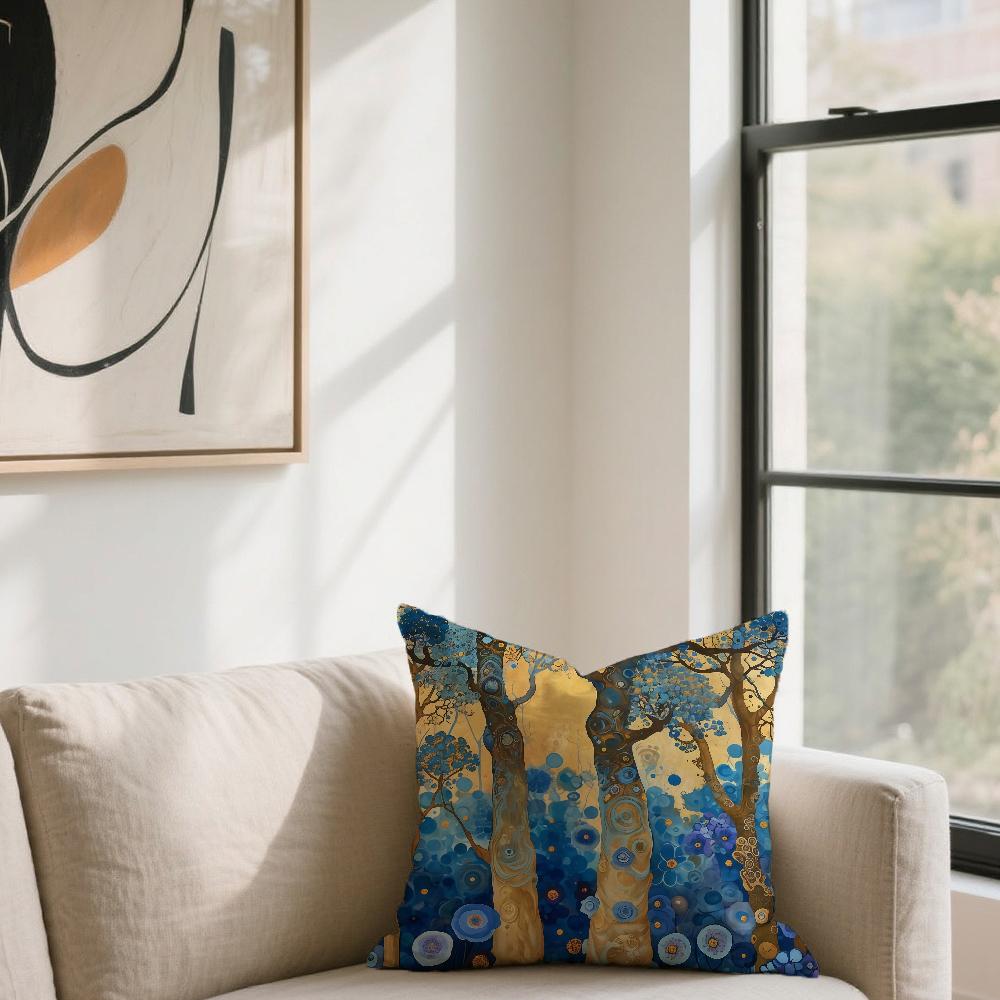 Vintage G-Gustav K-Klimt Flower Garden For Sofa Car Office Cafe Soft And Comfortable Double-Sided Printing Pillow Cover