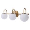 Bathroom Vanity Light Over Mirror Vintage LED 3 Light Bathroom Light Fixtures with Frosted Glass Lampshades for Living Room Hallway