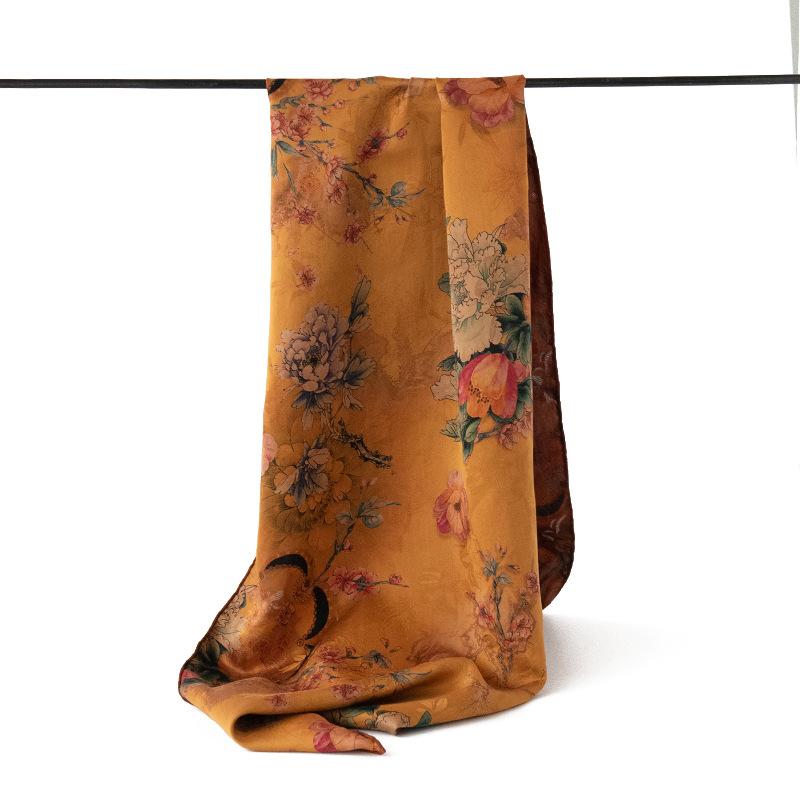 New Scarf Thin Mulberry Silk Long Gauze Scarf Xiangyun Yarn for Mother