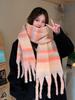Women Winter Knit Scarf Headscarf Ladies Men Preppy Striped Tassel Warm Scarve Pashmina Mujer Male Foulard Thick Wrap Shawl New