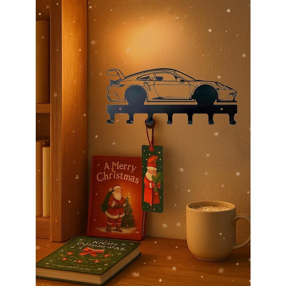 Metall Rennwagen Schlüsselanhänger Wanddeko Zuhause Weihnachten Feiertagsgeschenk Rostfrei