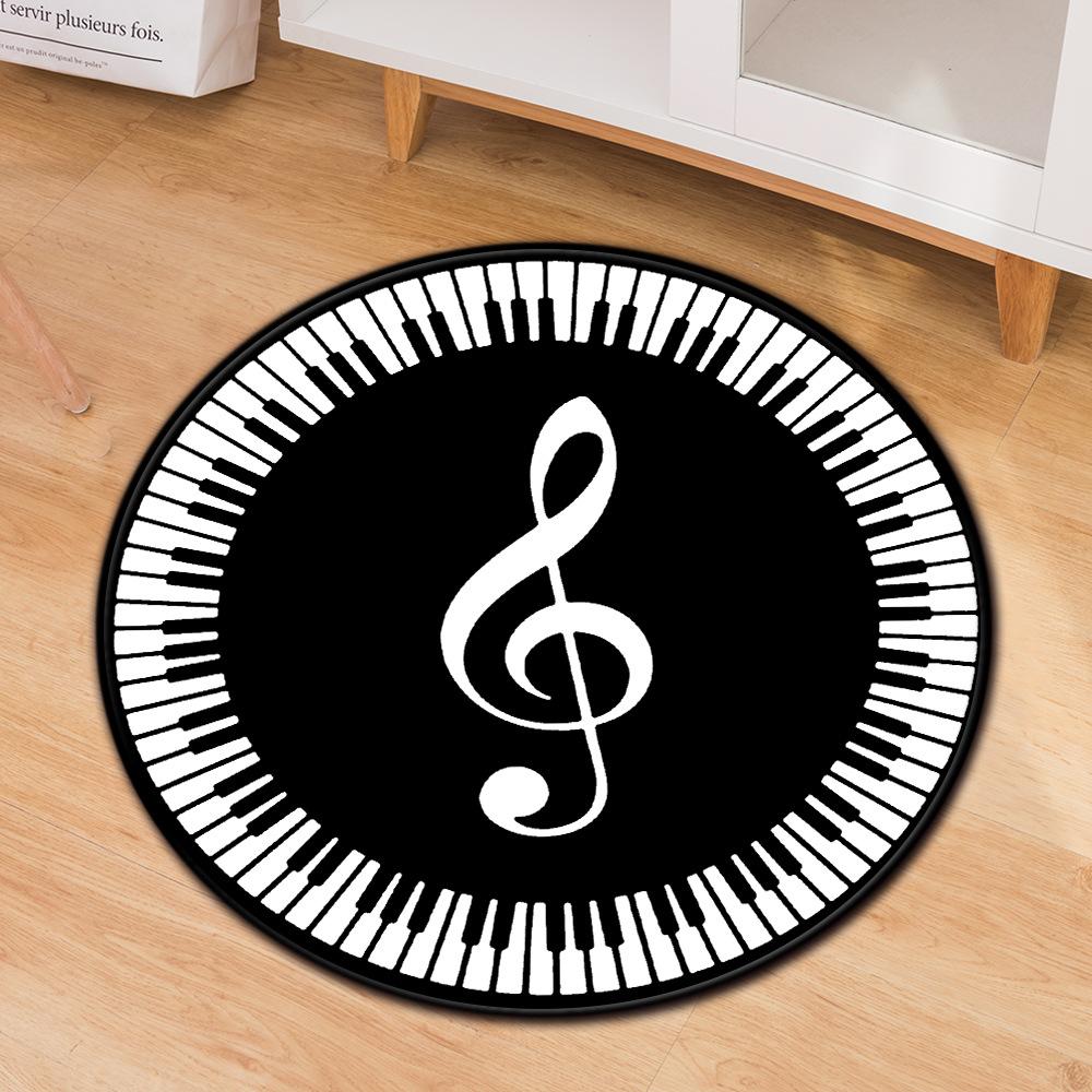 Living Room Mat Computer Chair Mat Round Anti-Slip Modern Creative Carpet Print Bee Clock Kids Bedroom Carpet
