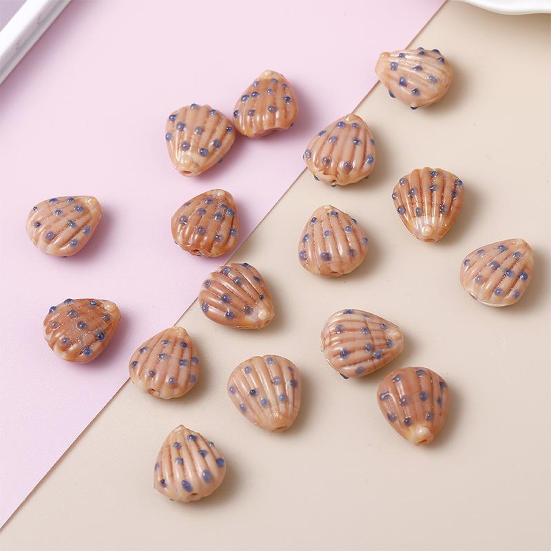 

1pcs 17x19mm Design Sense Lampwork Glazed Beads Shell Shape Czech Glass Spacer Beads Jewelry Making DIY Earring Necklace 17x19mm(1pcs)