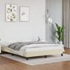 VidaXL Bed Frames Slat Base Upholstered Bed Slat Frame Double Bed Adult Bedroom Furniture Interior Cream 346900