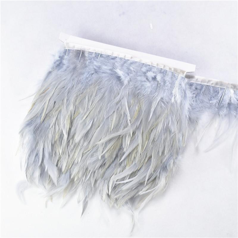 10Meters Leather Pink Rooster Neck Hackle Feather Trim Ribbon Pheasant Feathers Fringe For Crafts Plume Decoration Decor Plumas