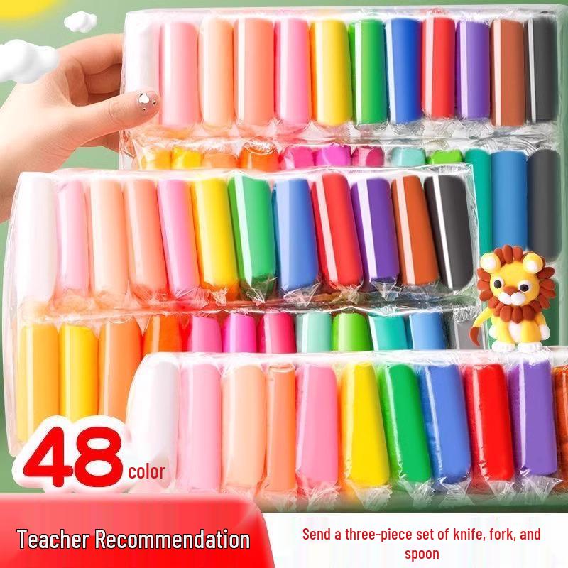 36-Piece Super Light Clay Set - 24 Colors of Non-Toxic DIY Modeling Clay for Kids