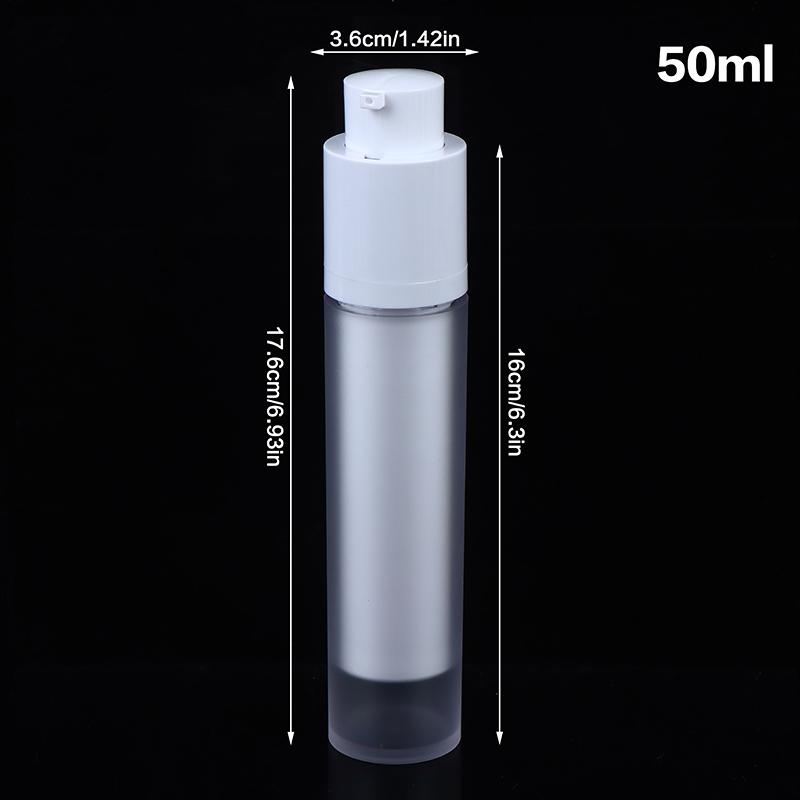15/30/50Ml Vacuum Pump Bottles Frosted Clear Round Lotion Foundation Jar Rotating Lifting Lid Empty Travel Cosmetic Dispenser