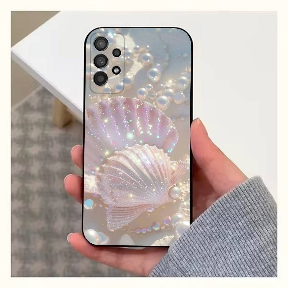 Dazzling Pink Conch Case For Samsung S21,S9,S22,S25,S20,S10,Plus,Ultra,S24,S23,FE,Lite,Soft Silicone Black