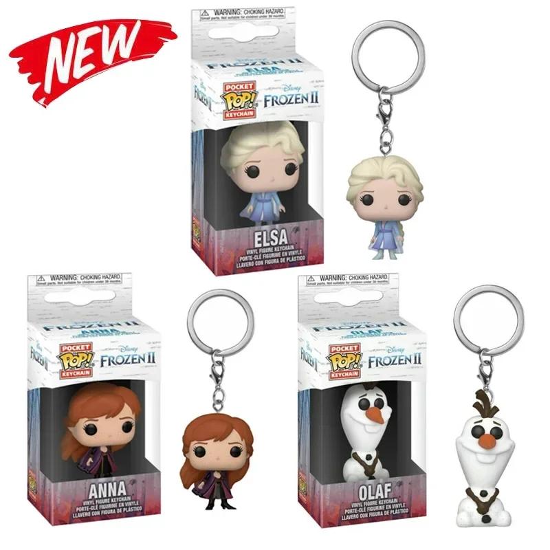 Pocket Figure Keychain Frozen 2 Princess Anna Elsa Olaf Collection Toys for Children with Box