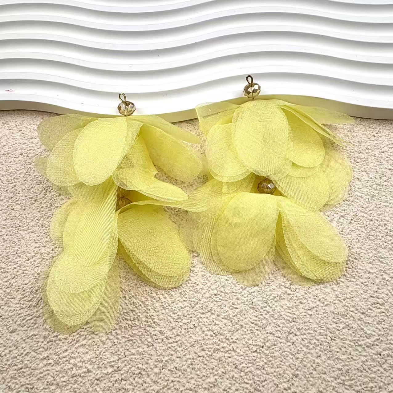 

Корейські Універсальні Китиці Тканина Сітка Квітка Заколки для Волосся та Сережки з Бісеру Матеріали для DIY