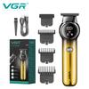 New V-989 Men's Oil Head Clipper Hair Clipper Gradient Color Body Hair Trimmer USB Charging with LED Intelligent Digital Display Home Shaver