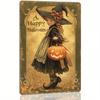 Vintage Halloween Witch with Pumpkin Metal Wall Art Logo Durable Iron Country Style Decor PreDrilled Design No Electricity
