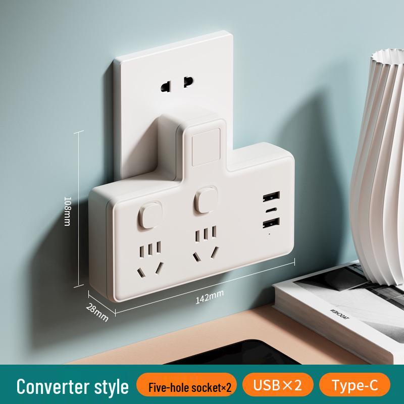 Universal Multi-Port Power Strip with Wireless Conversion and International Socket Compatibility