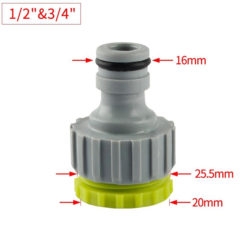 Hose Quick Connector 16mm Nipple Female Threaded Hose Faucet Adapter Garden Watering Irrigation Fittings Universal 1/2"3/4" Inch