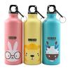500ml Kinder Cartoon Muster Aluminium Sport Wasserflasche Edelstahl Wasserflasche mit Deckel Thermoskanne für Wasserflaschen