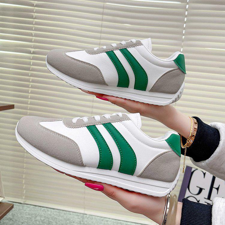 2025 Autumn Women's Lace-up Casual Sneakers: Soft Sole, Non-slip, Versatile Flat Running Shoes for Students