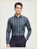Thick and Comfortable Long-sleeved Casual Striped Warm Shirt with Added Fleece for Men