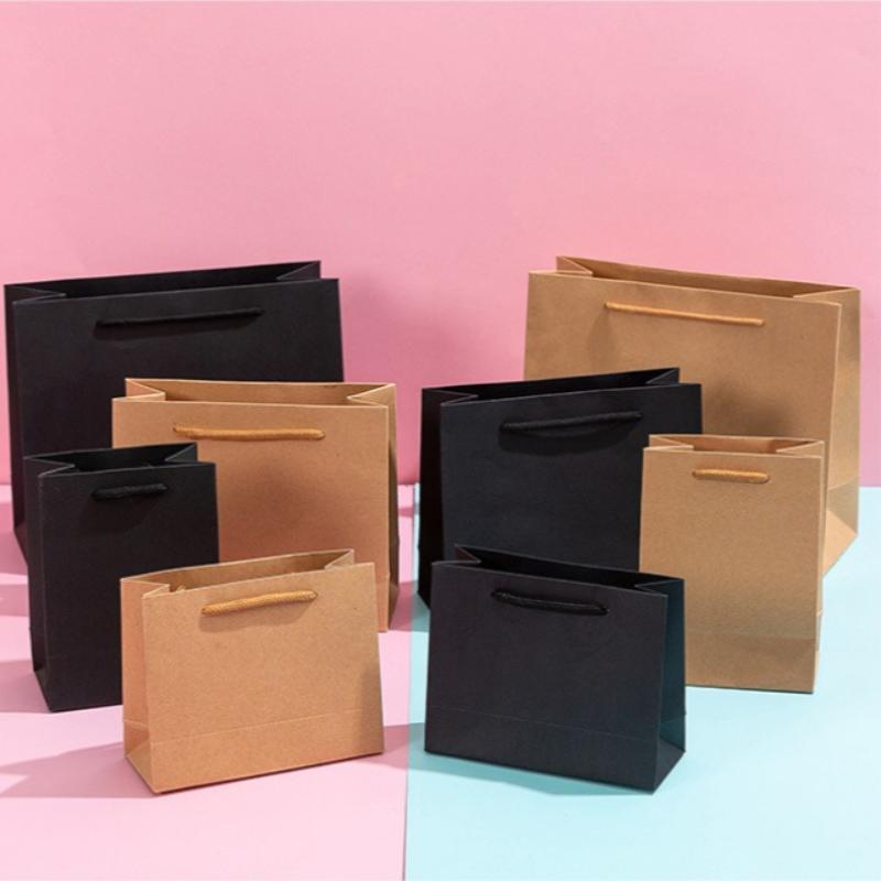 50pcs Kraft Paper Gift Bags Birthday Party Anniversary Holiday Packaging Pockets DIY Blessing Gift Pouches Used for Packaging Tea Jewelry Candy Snacks