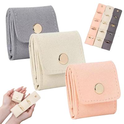 1/2/3Pcs Mini Travel Jewelry Bag Velvet Interior Multi Grids Design Jewelry Organizers