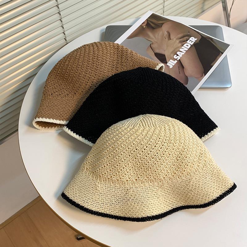 Japanese Style Adorable Round Top Bucket Hat For Women With Uv Protection Beige In