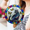 Katt Sommerfugl Solfanger Hengepynt Innendørs Utendørs Hjem Hage Vegg Vindu Henger Farget Glass Akryl Ornament Anheng Kjæledyrelskere Gaver