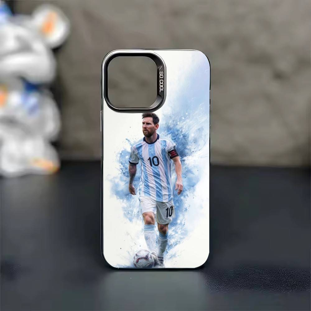Piłka nożna L-Lionel m-Messi 10 Etui na telefon Dla iPhone 17 16 15 14 13 12 11 Pro Max Plus Srebrne cukierkowe Matowe Pokrowiec