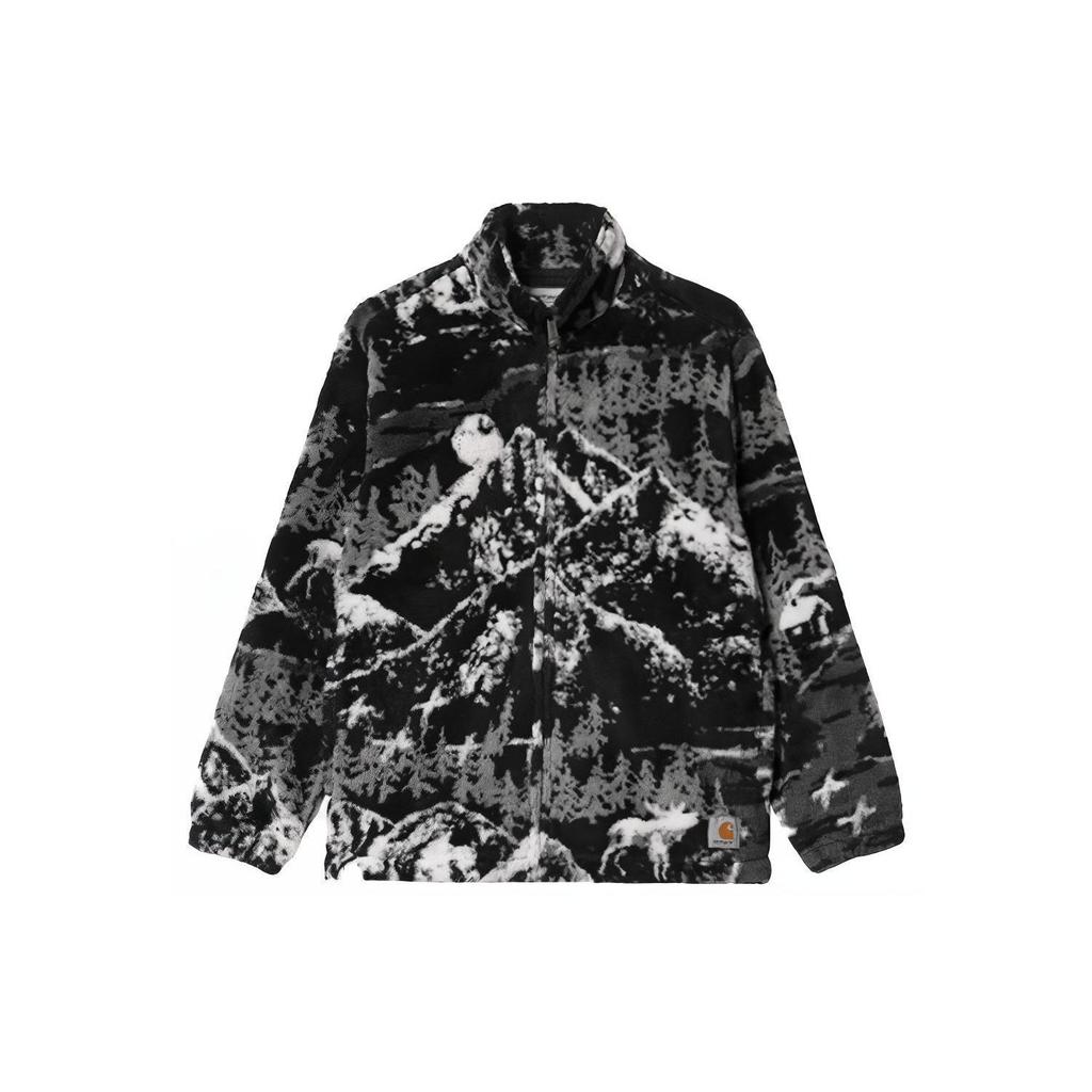 Carhartt WIP Plains Liner Scenic Print Fleecekragen Langarmjacke Herrenjacken Schwarz I029457-0HG-XX