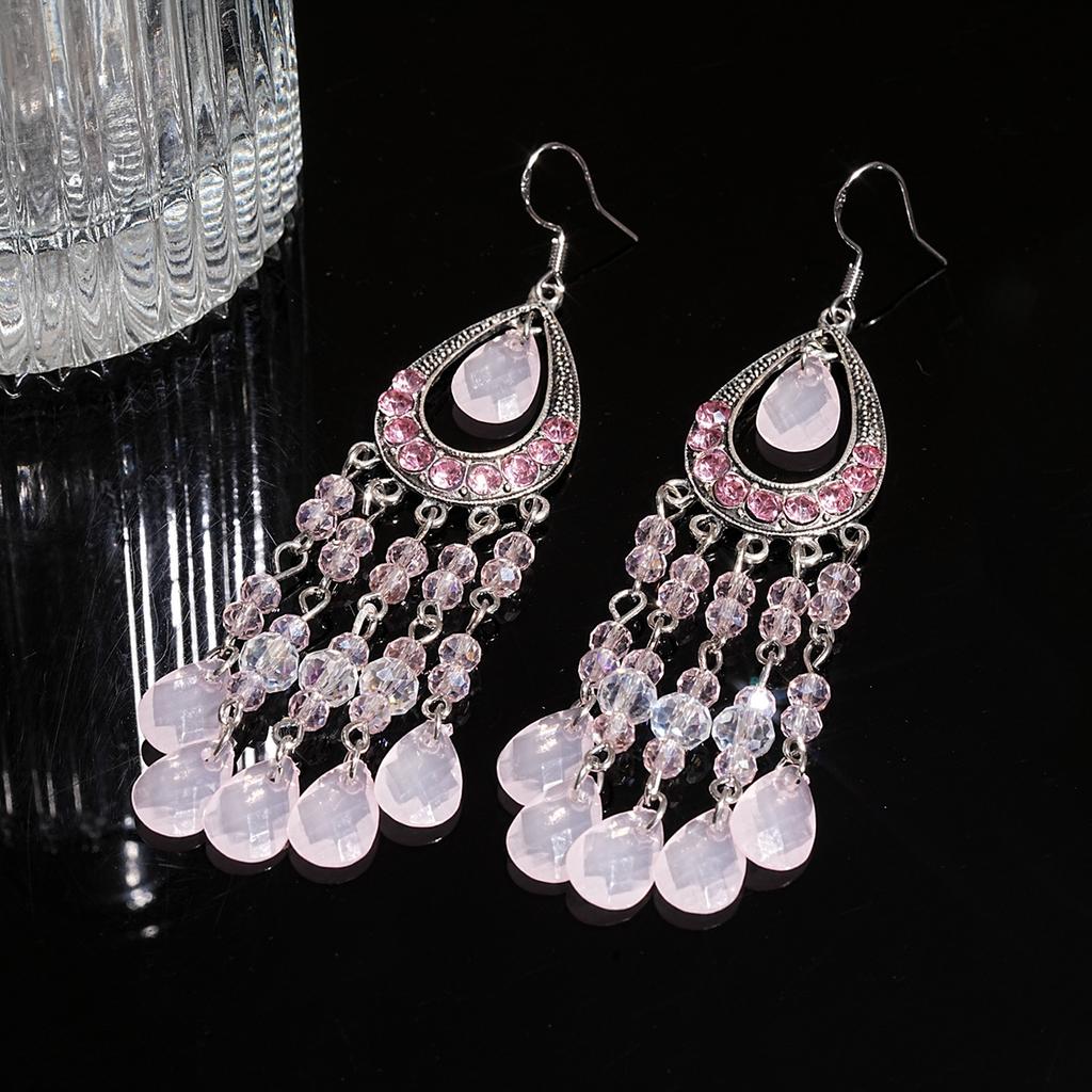 Water Drop Tassel Ear Hooks Fashionretro Earrings Ethnic Style Earrings Sense of Designniche Style