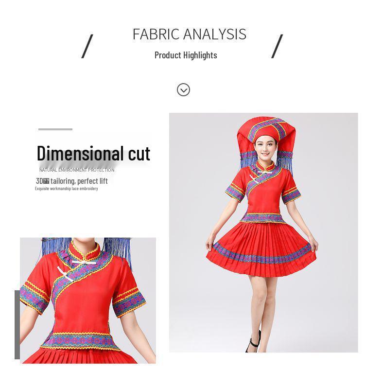 Guangxi 3. března Zhuangský ženský festivalový taneční kostým