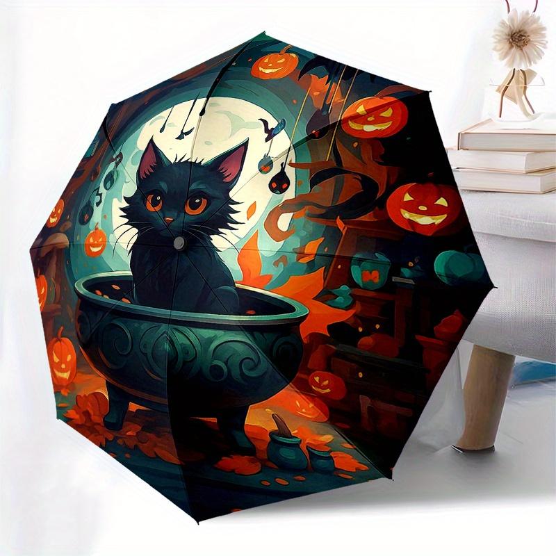 Halloween Black Cat Cauldron Wall Clock - spookydecor for your home!Umbrella, Portable 3-Fold Compact Umbrella for Men & Women Gift
